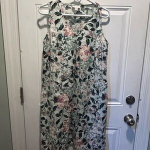 J Jill Floral Shift Dress Linen